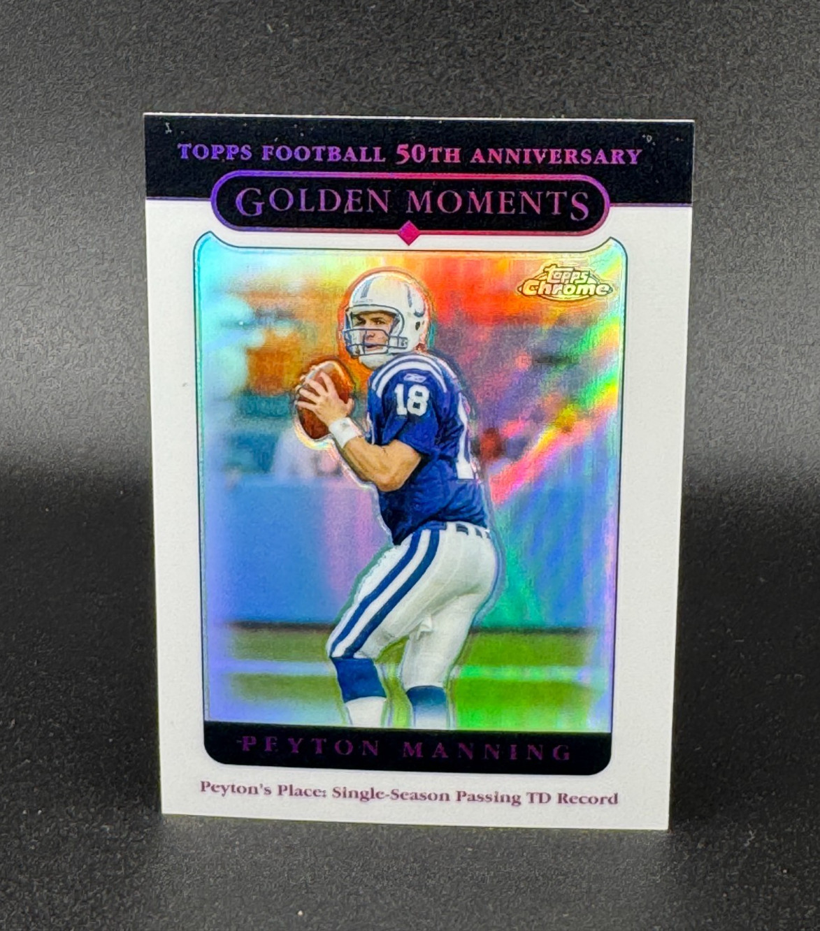 Peyton Manning 2005 Topps Chrome Golden Moments Refractor #162