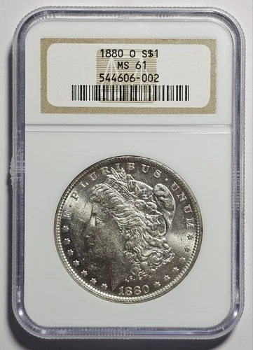 1880-O Morgan Silver $1 Dollar Coin ~ NGC MS 61 (A002)