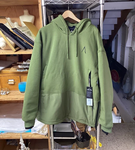 AlphaTech The SoftFlex Pro: Olive Green Men’s XL Outdoor Snow Hoodie Jacket - product listing photo