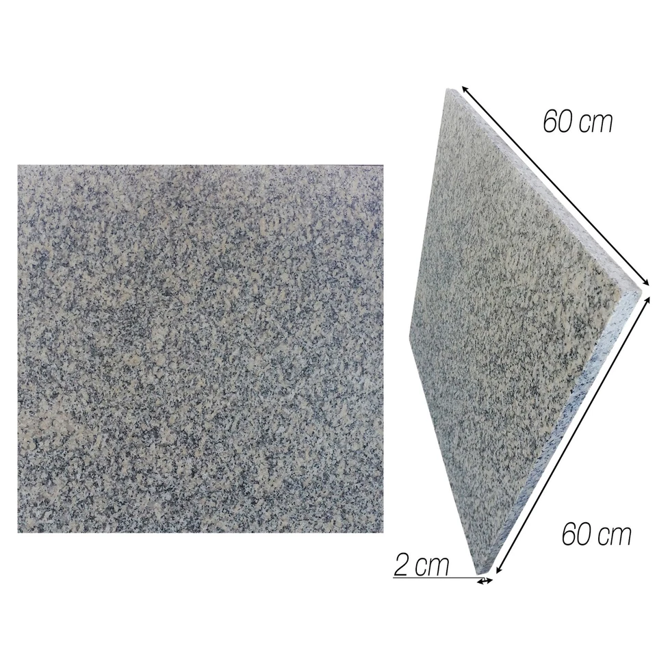 Terrassenplatte Granit Granitplatte Fliese Bodenplatte Grau BIANCO SARDO 60x60cm - Bild 2 von 4