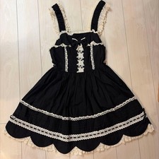 Preview of BABY THE STARS SHINE BRIGHT Black Ecru Lolita JSK Dress Lace Rose Embroidery