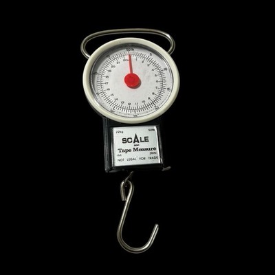 Unbranded Fishing Scale With Large Round Dial-50lb Capacity And Measuring Tape