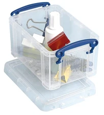 Really Useful Box Plastic Storage 0.7 Litre Clear (Pack of 8)