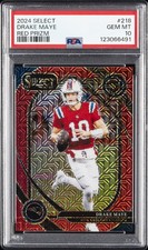 2024 PANINI SELECT RED PRIZM #218 DRAKE MAYE ROOKIE RC 22/49 PSA 10