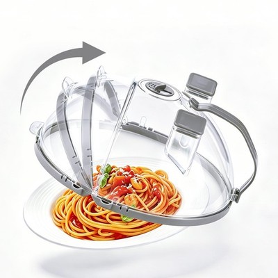 Foldable Microwave Splatter Cover with Water Steamer, 10 Inch Microwave Cover...