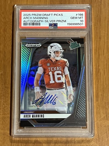 Arch Manning [Silver Autograph] #166 2025 Panini Prizm Draft Picks card