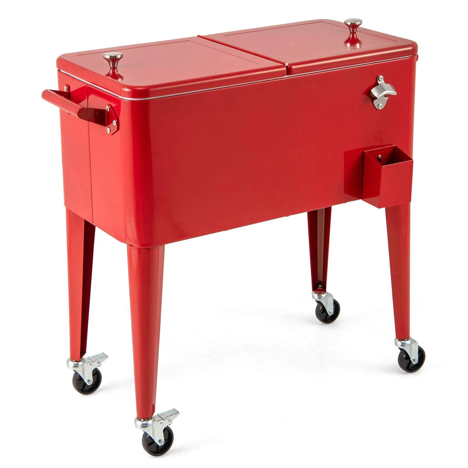 75 L Rolling Ice Chest Portable Patio Cooler on Wheels Outdoor Drink Beverage Co