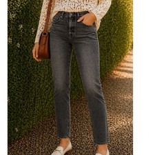 Madewell The Perfect Vintage Crop Jean High Rise Faded Black Denim Size 25