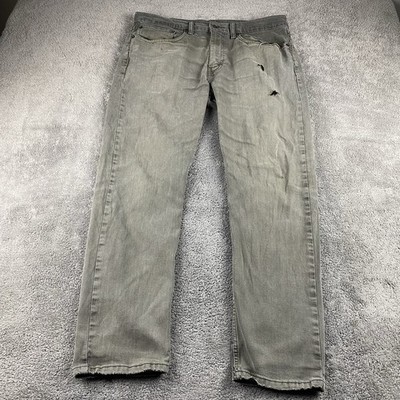 Levis 502 Taper Fit Jeans Mens 34x30 Gray Faded Mid Rise