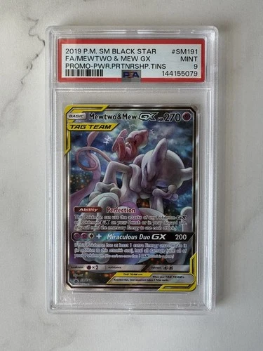 Mewtwo & Mew GX SM191 PSA 9 Black Star Promo Pokemon Card