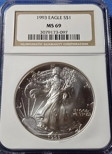 A 1993 $1 American Silver Eagle NGC MS69 Brown Label