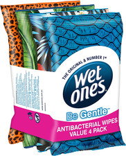 Be Gentle Sensitive Antibacterial Hand and Body Wipes, Value Pack (4 X 15 Wipes)