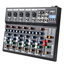 Dj Mixers 7 Channel Audio Mixer Sound Board with Bluetooth, Usb Audio Interfa...