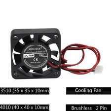 DC 3.7V-24V Brushless Chassis Cooling Fan 3510/ 4010 40x40x10mm 2 Pin Cable