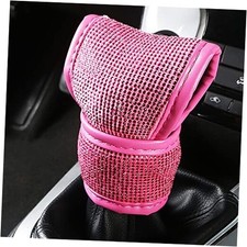 Bling Bling Auto Shift Gear Cover, Leather Auto Gear Shift Knob Cover Rose Pink
