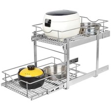 2 Tier Pull Out Cabinet Organizer, 14 "W x 22" D , Soft Close 14 "W x 22"D