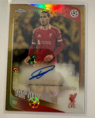 2025-26 Topps Chrome UCC Virgil van Dijk Gold Logofractor Auto 49/50 Liverpool