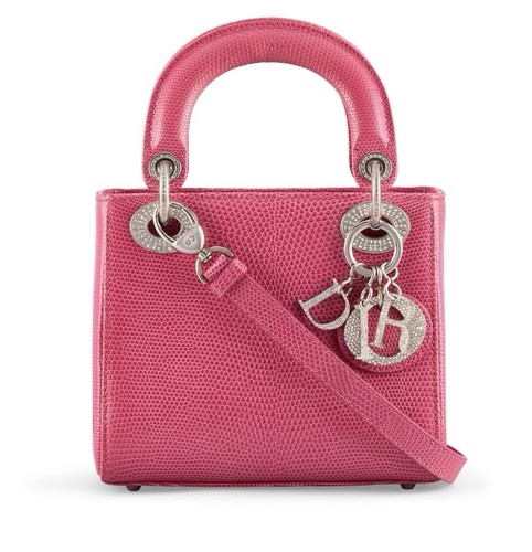 Lady Dior Pink Lizard Exotic Mini Crystal Charms