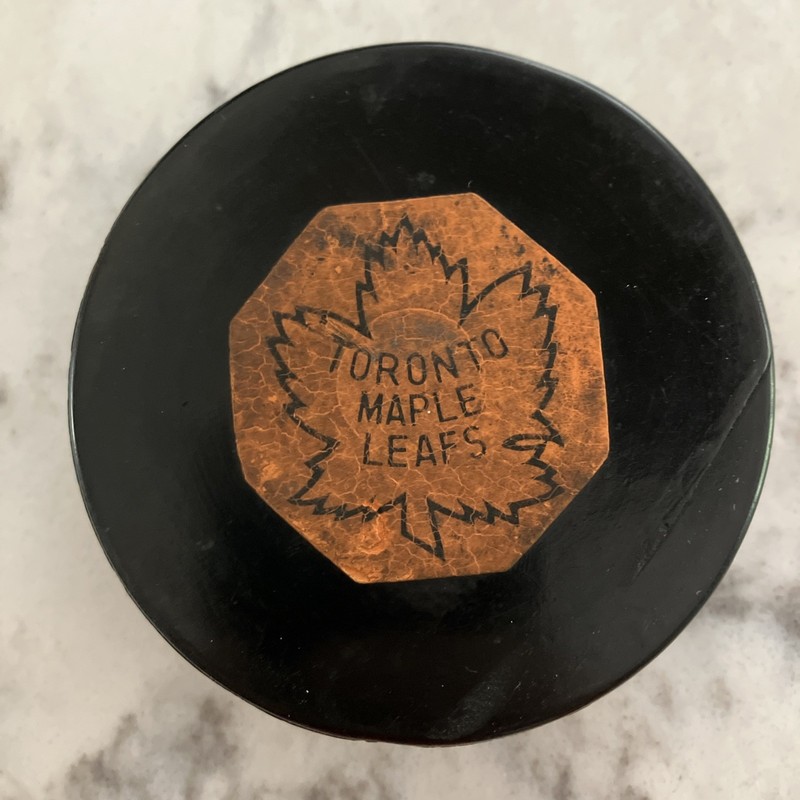 Toronto Maple Leafs NHL Puck 1958-1962 Art Ross CCM Tyer Pat. # Made In USA