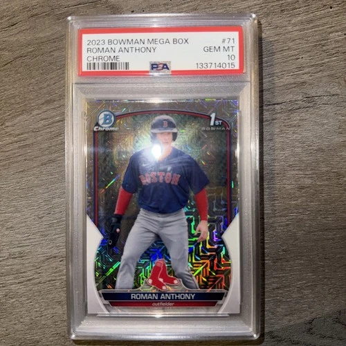 PSA 10 ROMAN ANTHONY 1st 2023 Bowman Chrome Mega Box Mojo Refractor RC GEM MINT