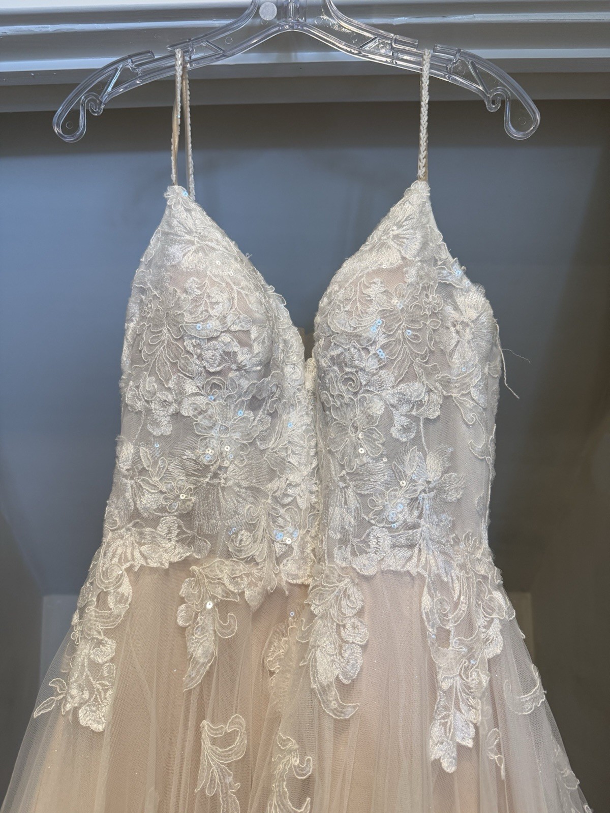 GORGEOUS STELLA YORK 6886 WEDDING DRESS IVORY LACE & TULLE A-LINE SIZE 10 NWT image 2