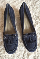 Van Dal Navy Blue Nubuck Leather Wedge Shoes 7D Worn Very Briefly Once