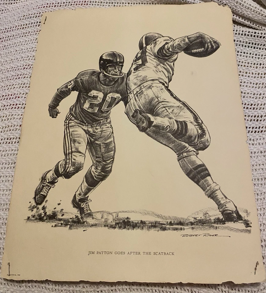 Juego de 7 litografías Robert Riger 1960 NFL Foto 4 de 4