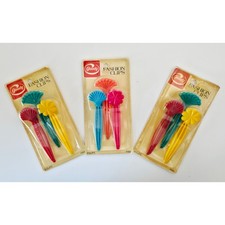 VINTAGE NEW 1985 Goody Multicolor Fashion Clips Set of 3 9 Total