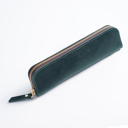 Genuine Leather Pencil Case Fountain Pen Holder School Office Stationery Storage - Picture 18 of 19