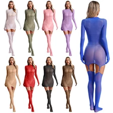 Women's Leotard Dance Jumpsuit Ultrathin Bodysuit Pole Bodystockings Stockings