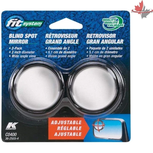 Safer Convex Adjustable Blind Spot Mirrors - Reduces Blind Spots (Pack of 2)