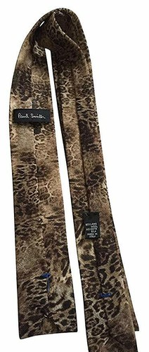 Paul Smith Wool Blend Tie | Leopard Print & Square Cut | Narrow 5cm width - Picture 2 of 4