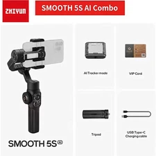 Zhiyun Smooth 5S AI Combo 3-Axis Handheld Gimbal Stabilizer iPhone Smartphone 