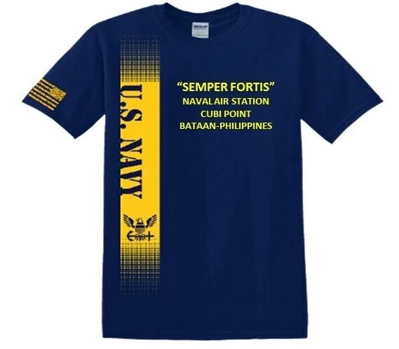 NAVAL BASE SUBIC BAY PHILIPPINES VINYL SILK SCREEN NAVY LICENSED SHIRT