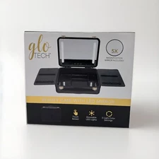 Glo Tech Beauty Case With LED Mirror - Black Open Box