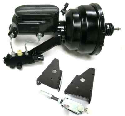 1964 1972 A Body 8'' Dual BLACK Power Brake Booster Milled Master Disc Drum Kit