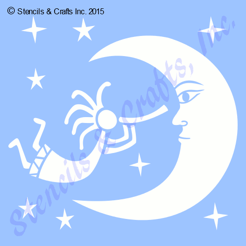 PLANTILLA LUNA KOKOPELLI ESTRELLAS PLANTILLA OCCIDENTAL PINTURA OCCIDENTAL ARTE ARTESANÍA NUEVO - Imagen 1 de 1