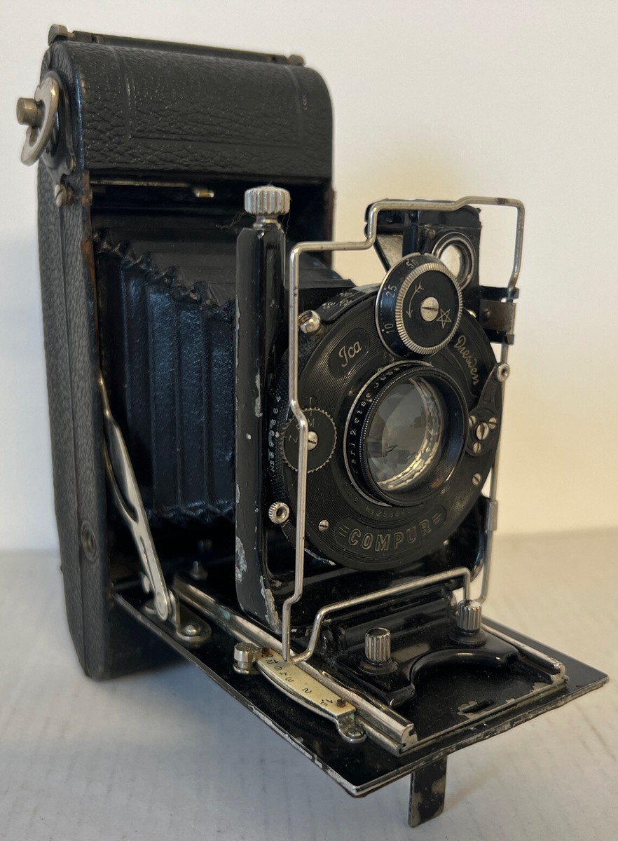 ICA Dresden Compur Folding Camera レトロカメラ Rare Ica Dresden Compur Vintage 1920s Folding Film Camera in