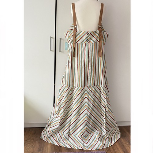 Anthropologie Plus Maeve Square Neck Striped Midi Dress Size UK 26 Straps - Picture 3 of 10