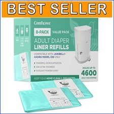 8-Pack Odor-Resistant Adult Diaper Liner Refills for Janibell Akord 330 Model