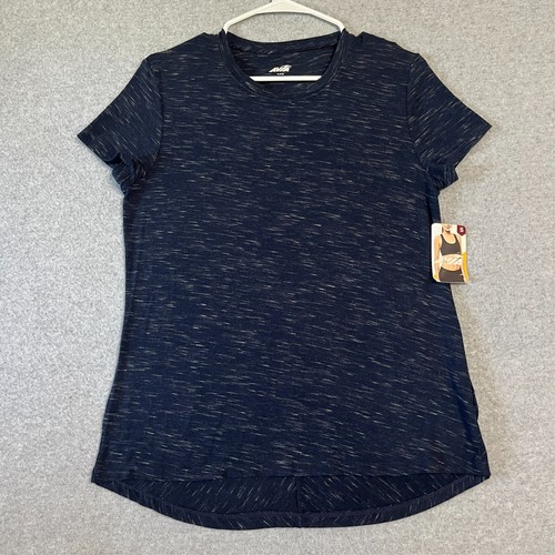 Avia Top Damen Small Blau Commuter Kurzarm Tee Pullover Kurzarm Neu