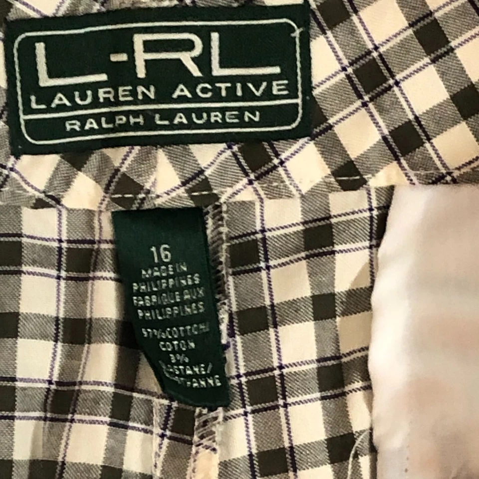 Pantalones Cortos LRL Lauren Active Ralph Lauren Mujer Talla 16 Verde Madres Botón Plano a Presión Foto 3 de 4