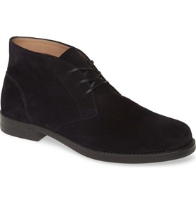 dark blue chukka boots