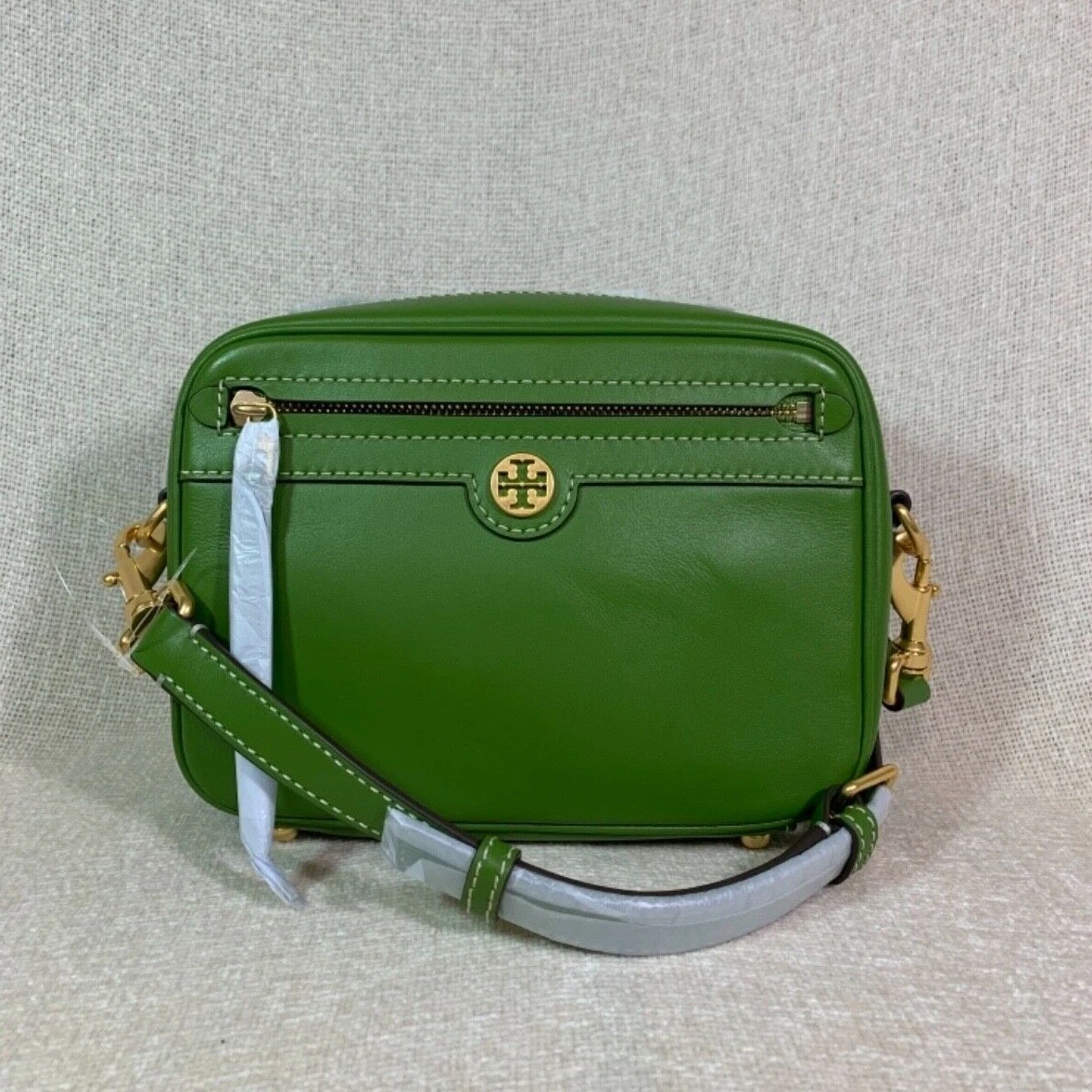 Tory Burch T Monogram Leather Camera Bag in Green