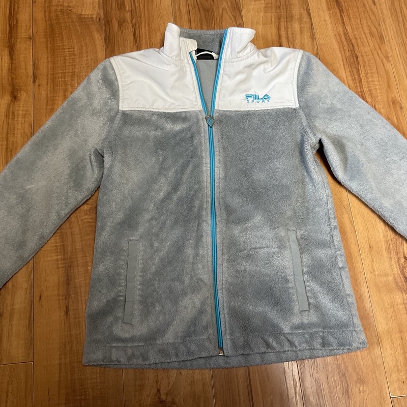 Fila Sport Girls XS S 7/8  7 8 Athletic Fleece Jacket Coat  Full Zip Gray