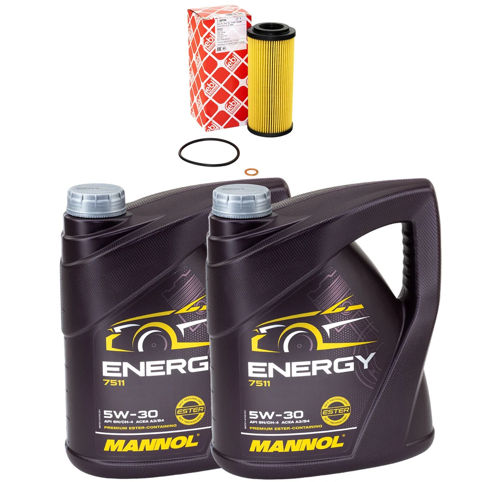 Motoröl Set MANNOL Energy 5W-30 8 Liter + Ölfilter für BMW 3er 330d E92 X3 X5