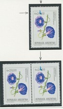 ARGENTINA 1985 20Pa Flower (Ipomola Purpurea) MNH Pair & Single Stamp Varieties
