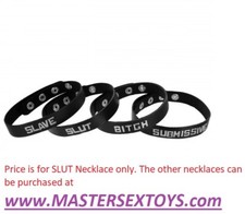 Strict Leather ID Collar Slut Necklace Black Real Unisex Sexy Master Dom Rolepla