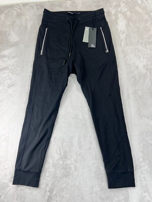 ISAORA Performance Jogger Jersey Lined Sweatpants Men's Small Black Made USA NEW
