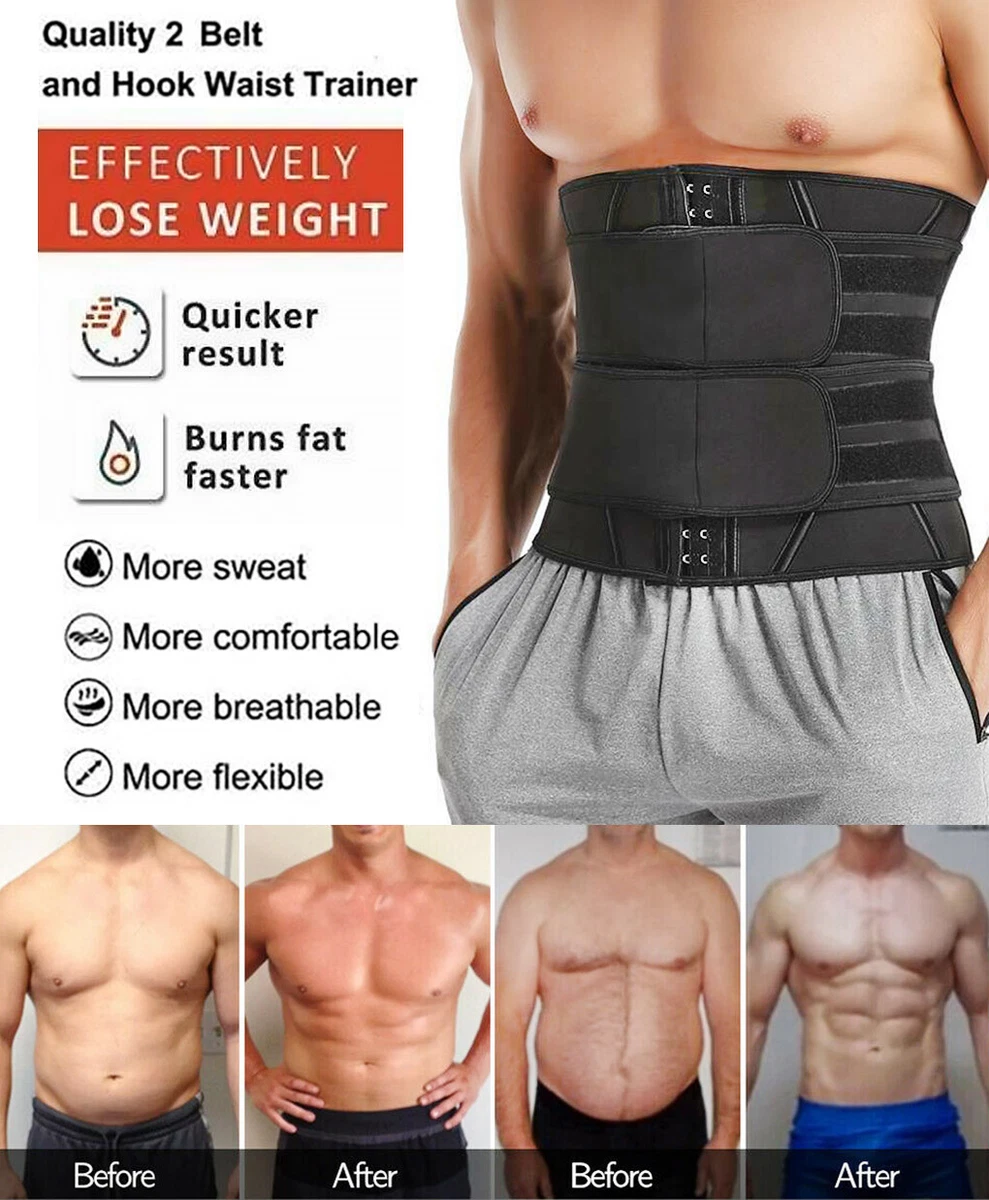 Men s Waist Trainer Corset Sauna Sweat Weight Loss Body Shaper Yoga Slimmer Belt